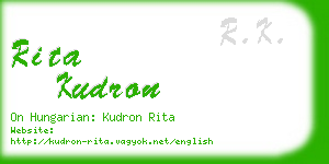 rita kudron business card